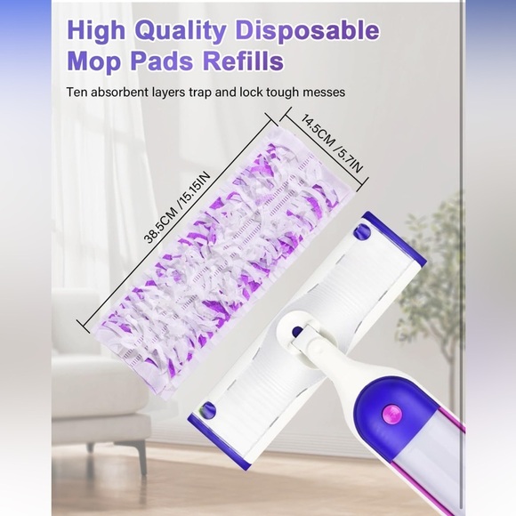 Swiffer mop, refillable replacement pads, cotton swiffer mop head replacement - Picture 2 of 7